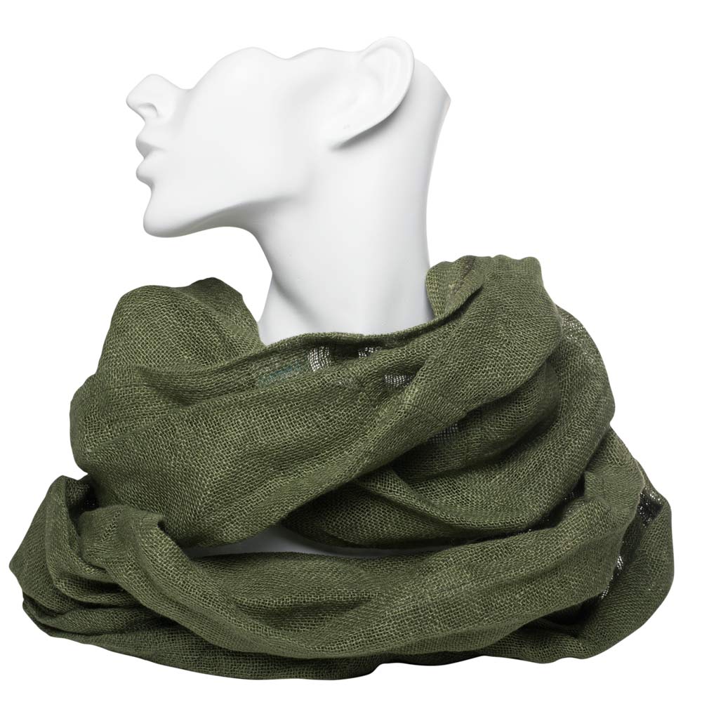 Helvie Kuusama-pellavahuivi oliivi