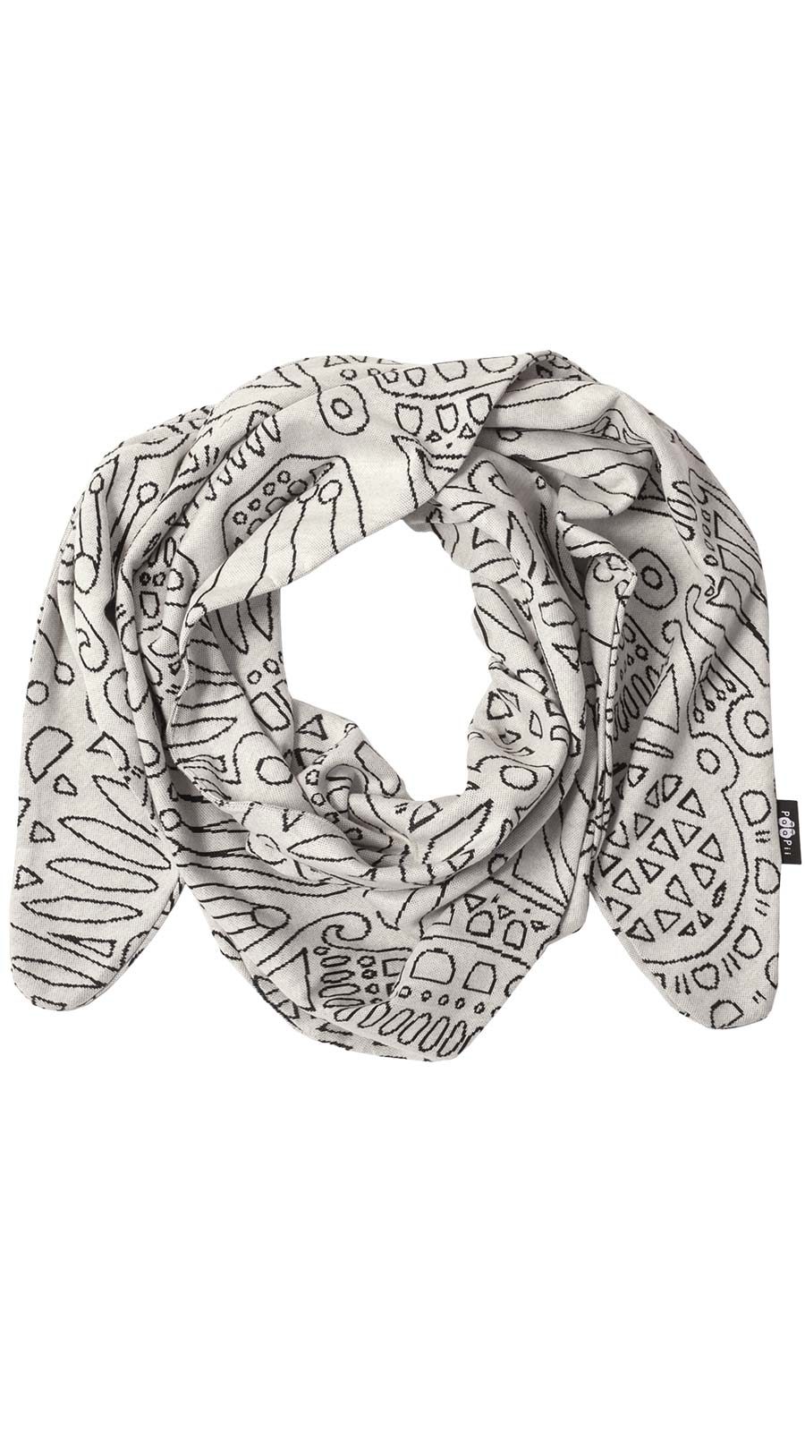 PaaPii jacquard huivi rukinlapa valkoinen, tuotekuva