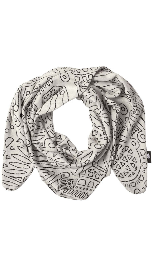 PaaPii jacquard huivi rukinlapa valkoinen, tuotekuva