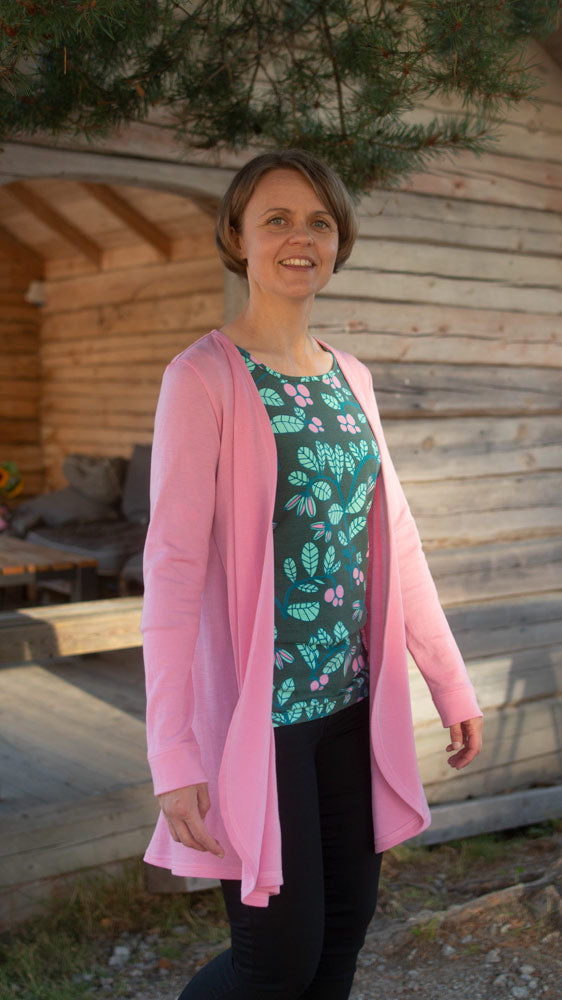 PaaPii merinoneuletakki vaaleanpunainen