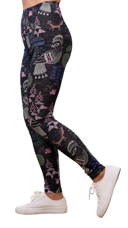 Versonpuodin MUKAVAleggings sielulintu vaaleanpunainen sininen