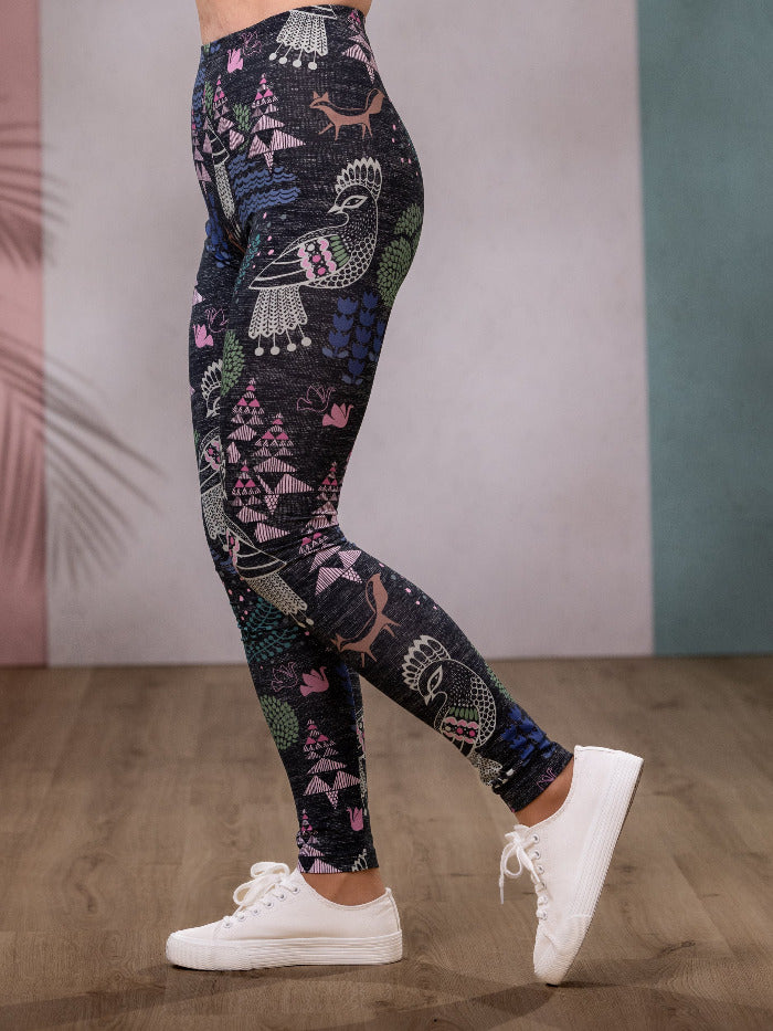 Versonpuodin MUKAVAleggings sielulintu vaaleanpunainen sininen